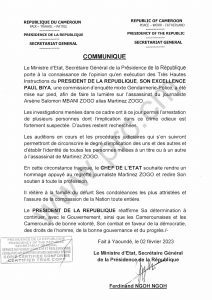 Le Communique Du Ministre DEtat Ferdinand Ngoh Ngoh, Cameroun Actuel